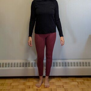 Burgundy High-Waist Leggings